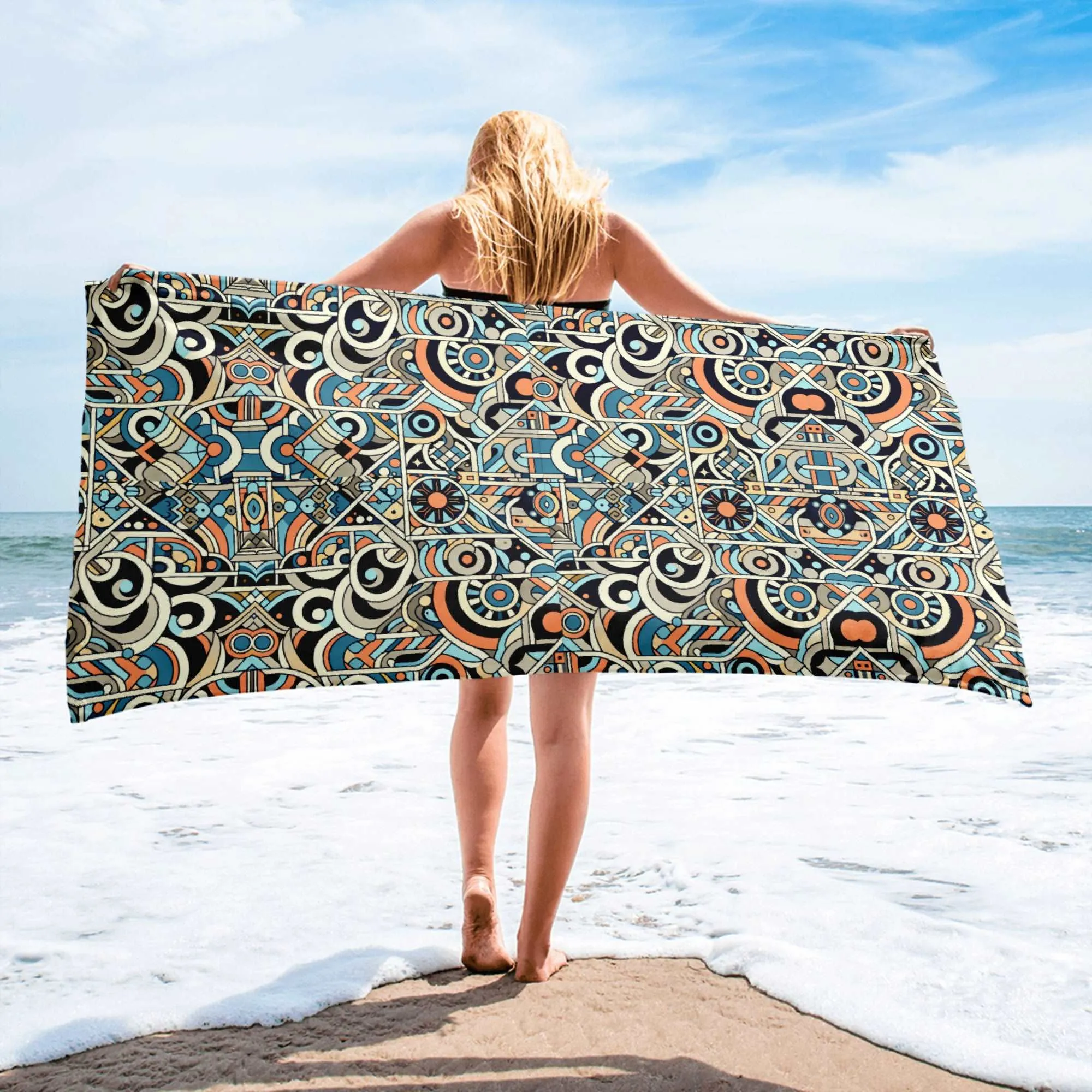 Abstract Print Beach Towel - Custom Print