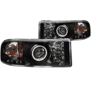 Anzo Projector Headlight Set w/Halo - 1994-2002 Dodge Ram 2500