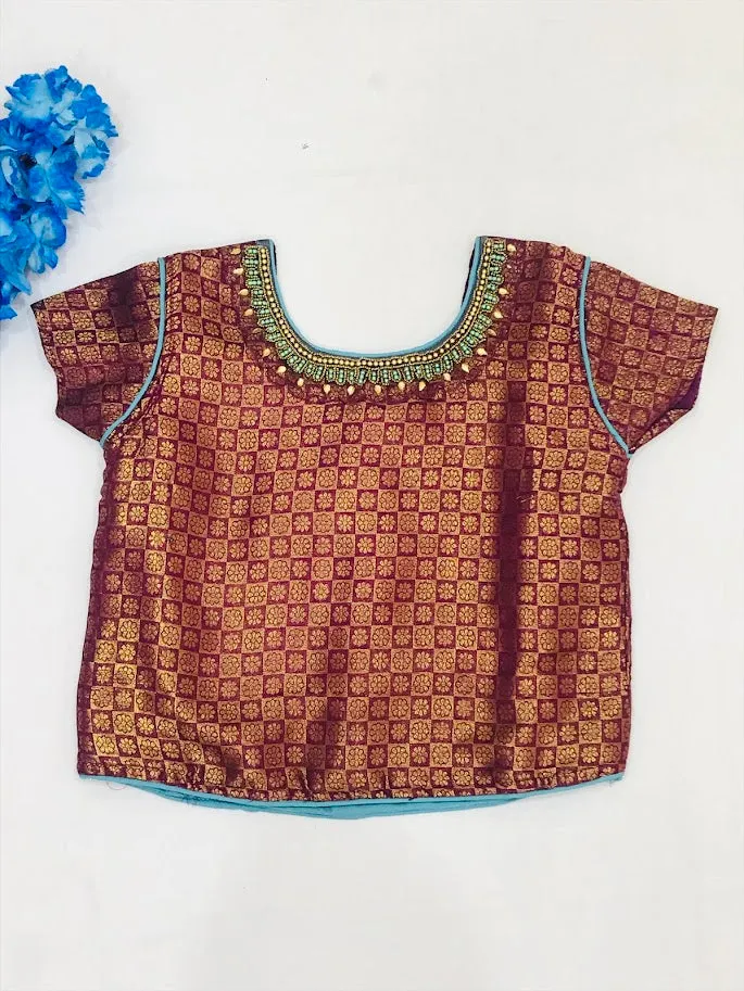 Attractive Sky Blue Color Sequins Work Choli Set For Girls