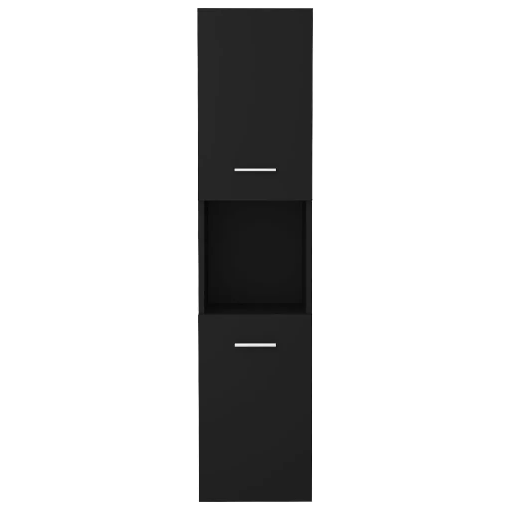 Bathroom Cabinet Black 30x30x130 cm Engineered Wood