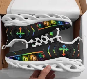 Black Jesus Running Sneakers 3 Max Soul Shoes - Christian Shoes For Men And Women