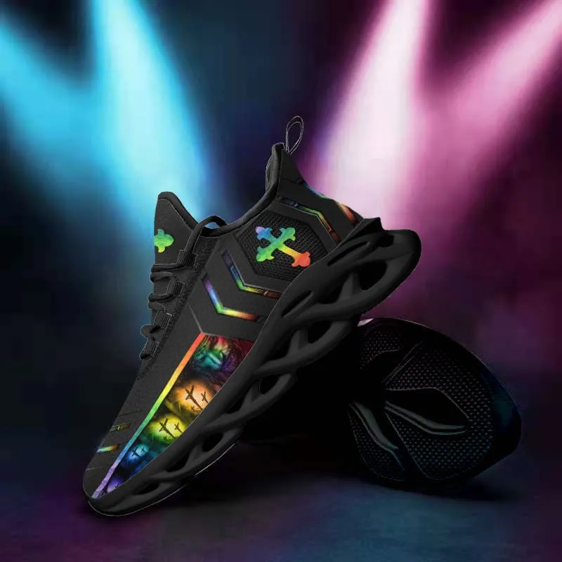 Black Jesus Running Sneakers 3 Max Soul Shoes - Christian Shoes For Men And Women