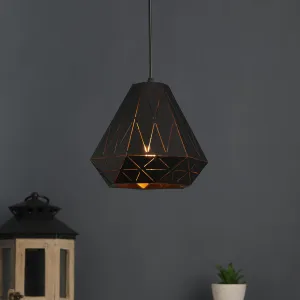 Black Metal Single Hanging Light - Z-329-1P - Included Bulb