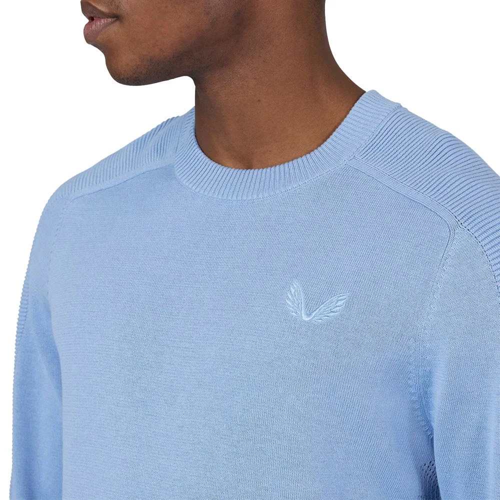 Sky Blue Castore Crew Neck Knitted Golf Sweater