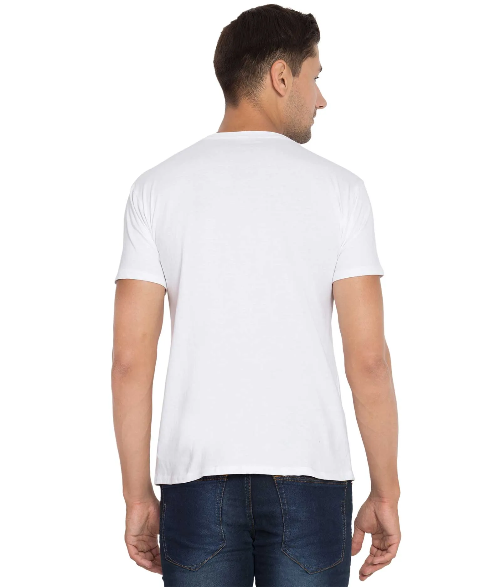 Cliths Printed Pubg Tshirts For Men/ Round Neck Casual Tshirt For Mens-White And Blue