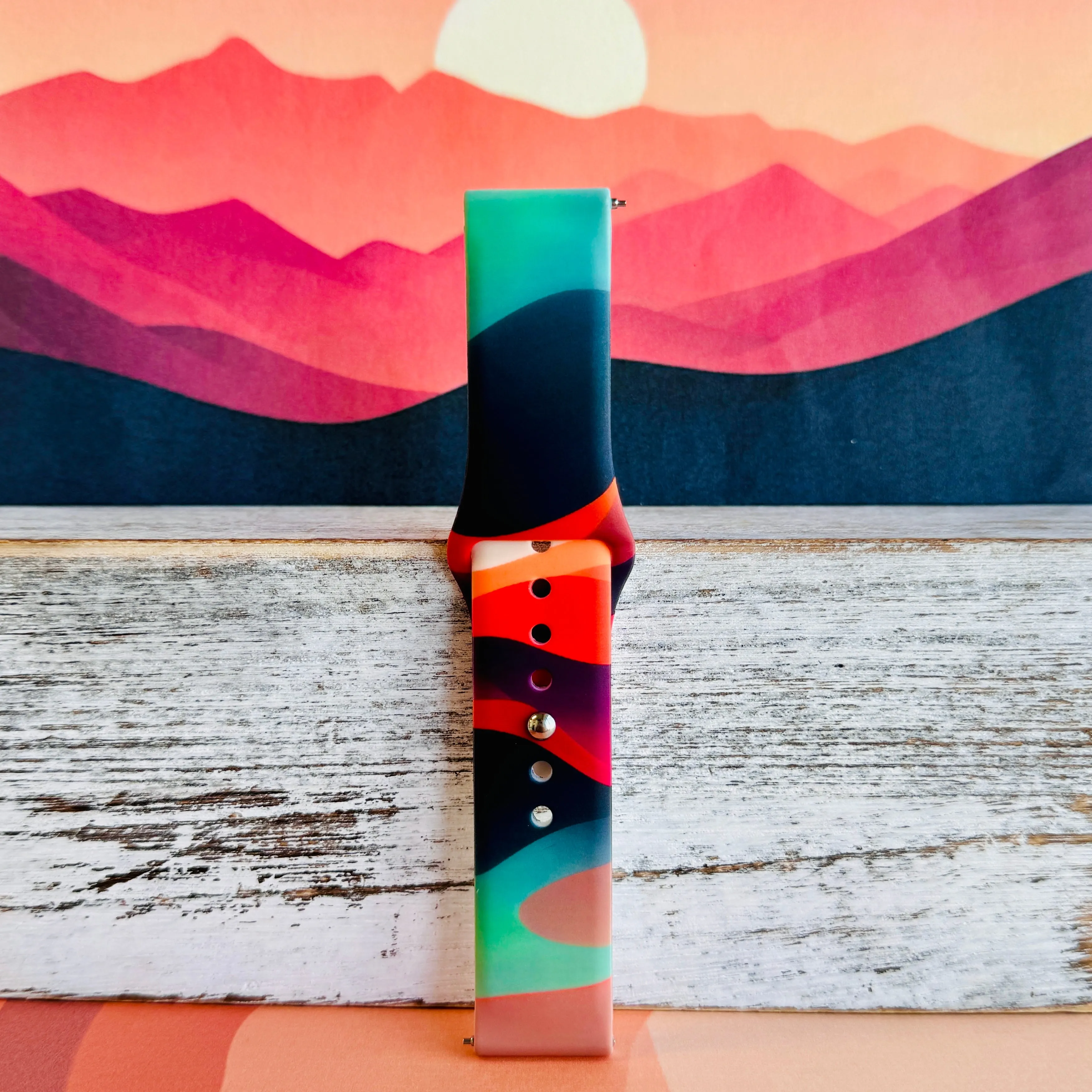 Colorful Dune Delight Print Silicone Band For Samsung Watch