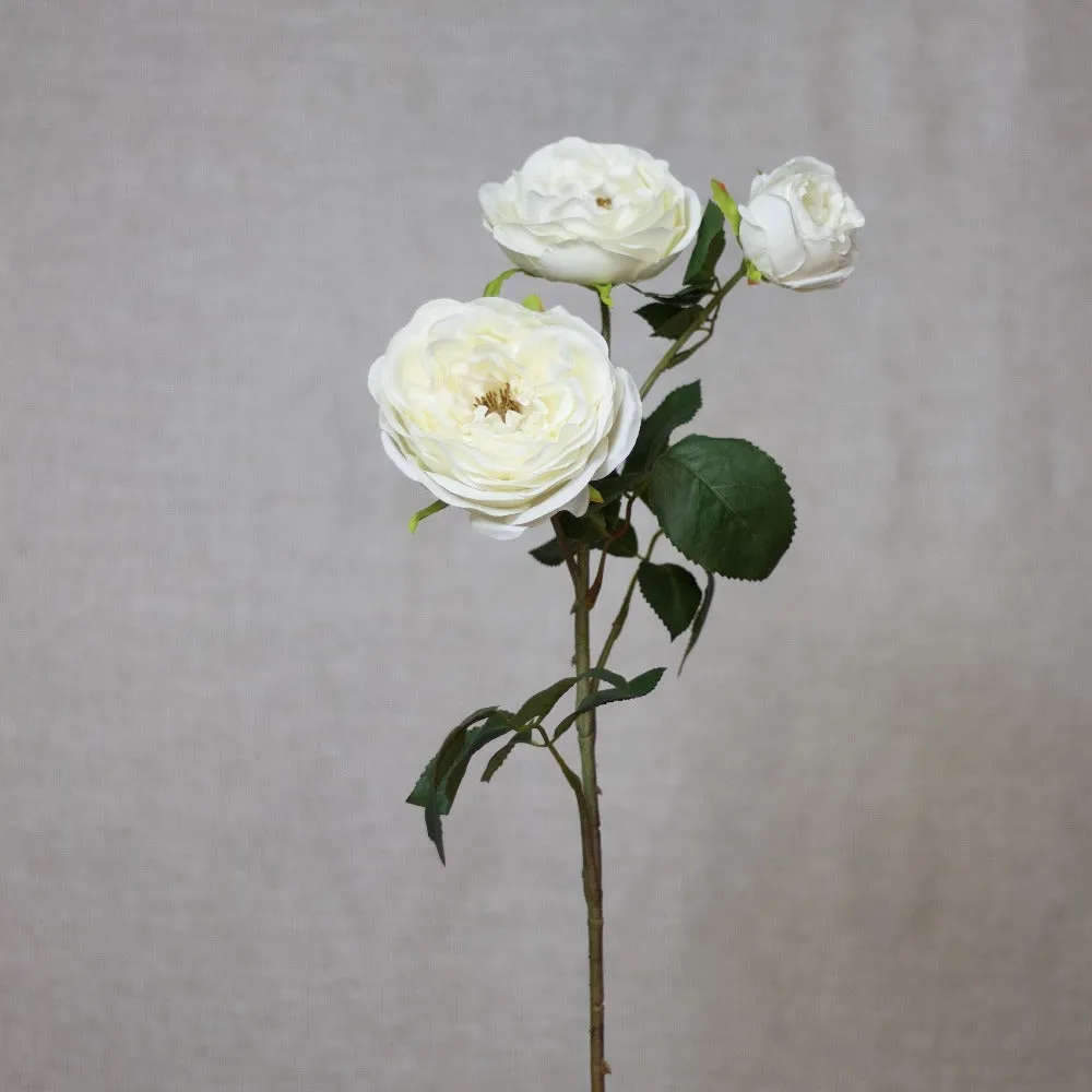 Faux Rose Stem - White