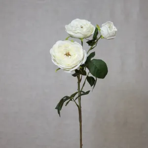 Faux Rose Stem - White