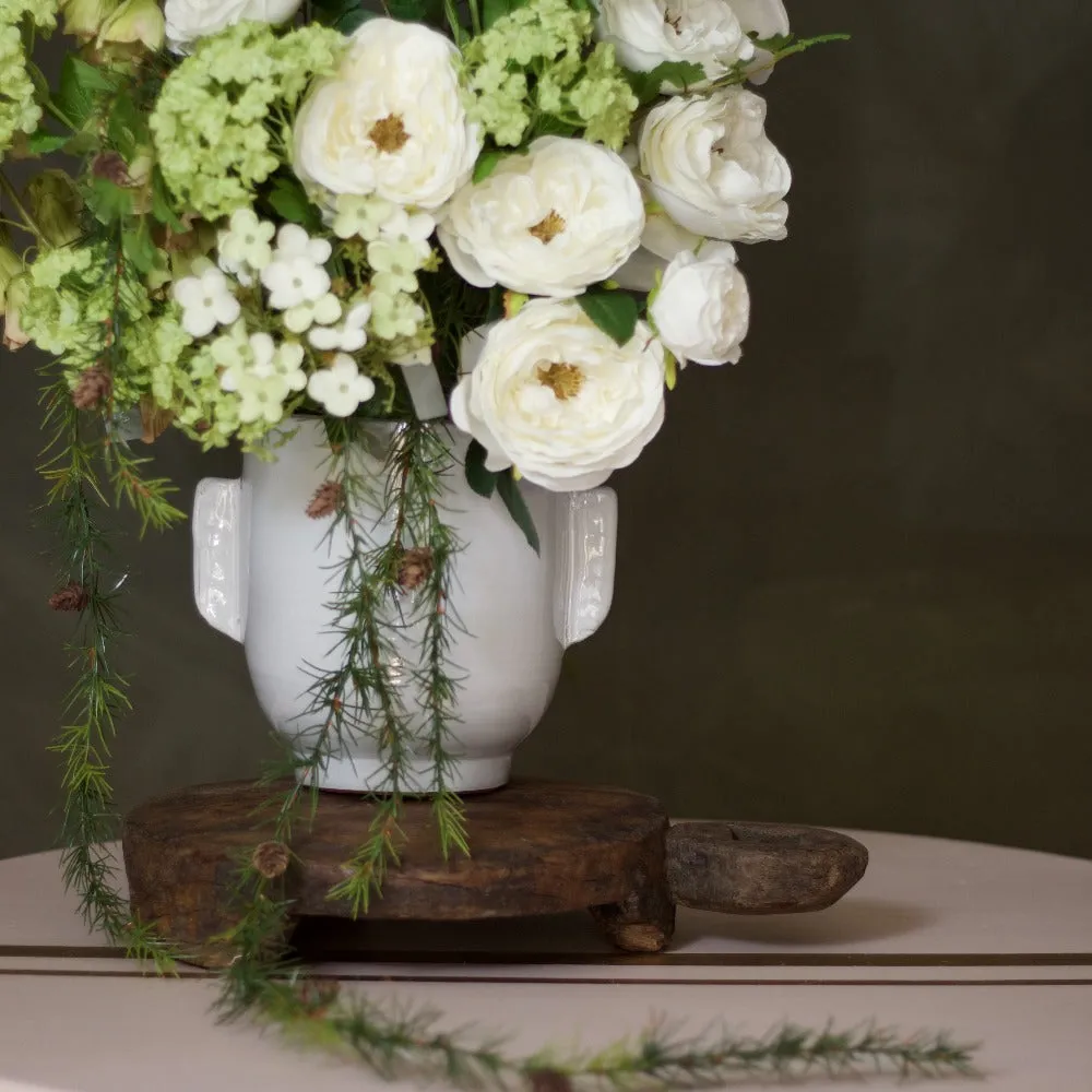 Faux Rose Stem - White