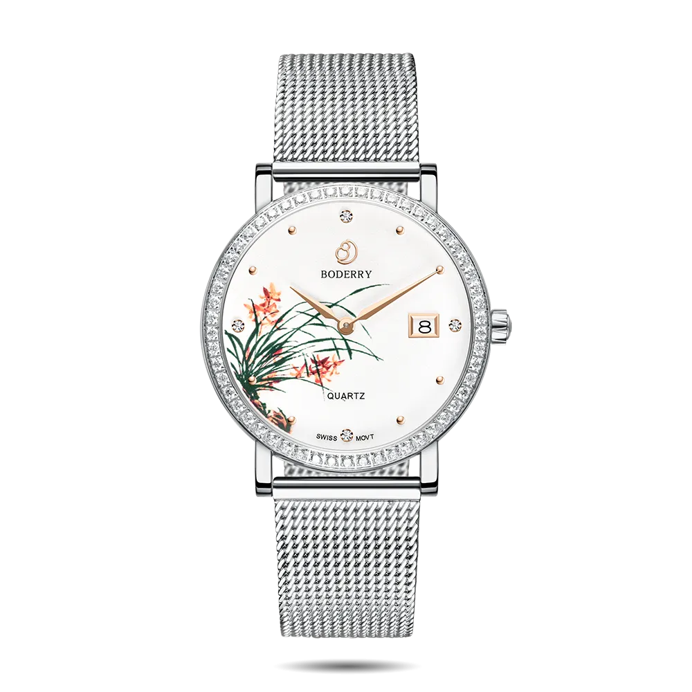 FLOWER - Swiss Quartz Movement Watch | Silver & Orchid