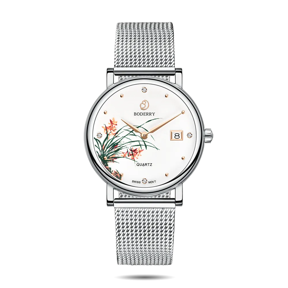 FLOWER - Swiss Quartz Movement Watch | Silver & Orchid