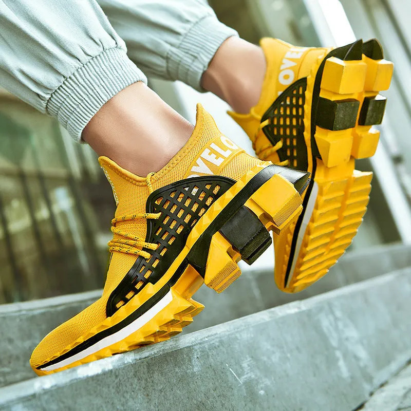 Flying Woven Mesh And Breathable Platform Shoes