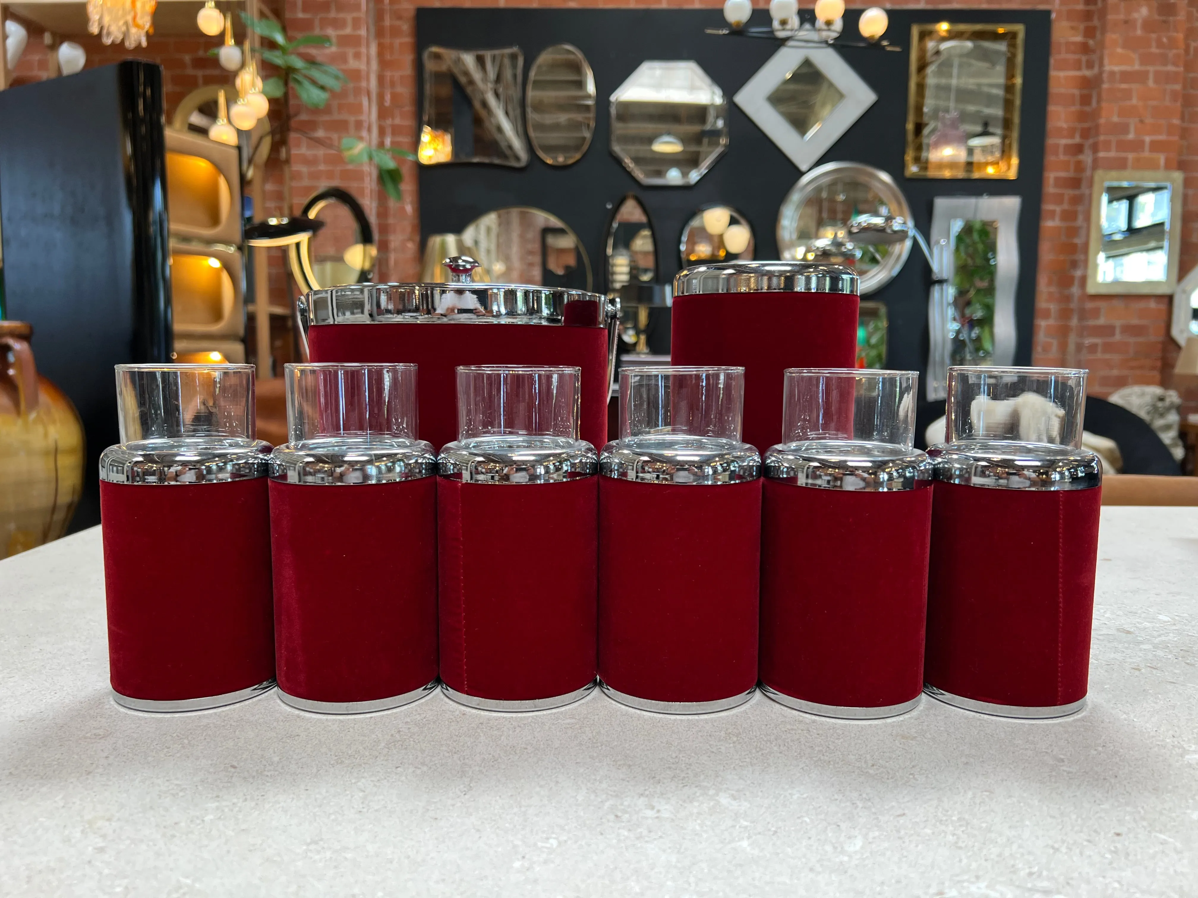 Fun Set of Vintage Italian Cocktail Barware Accessories 1980s