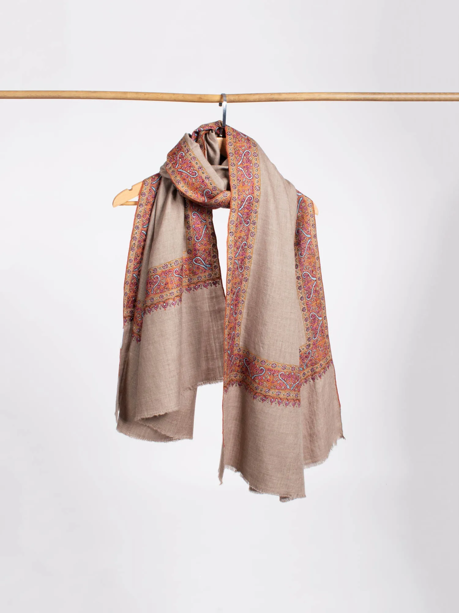 Grey Daur Dar Formal Cashmere Shawl