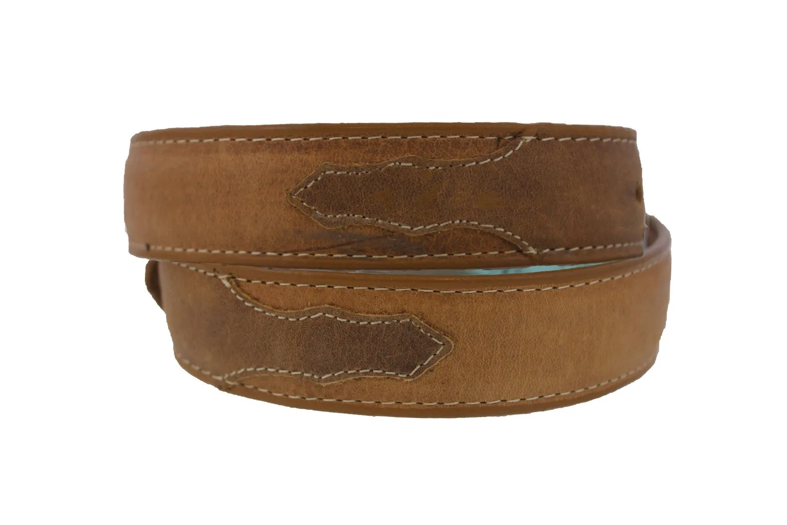 Kids #500 Tan Western Cowboy Belt Leather - Removable Buckle