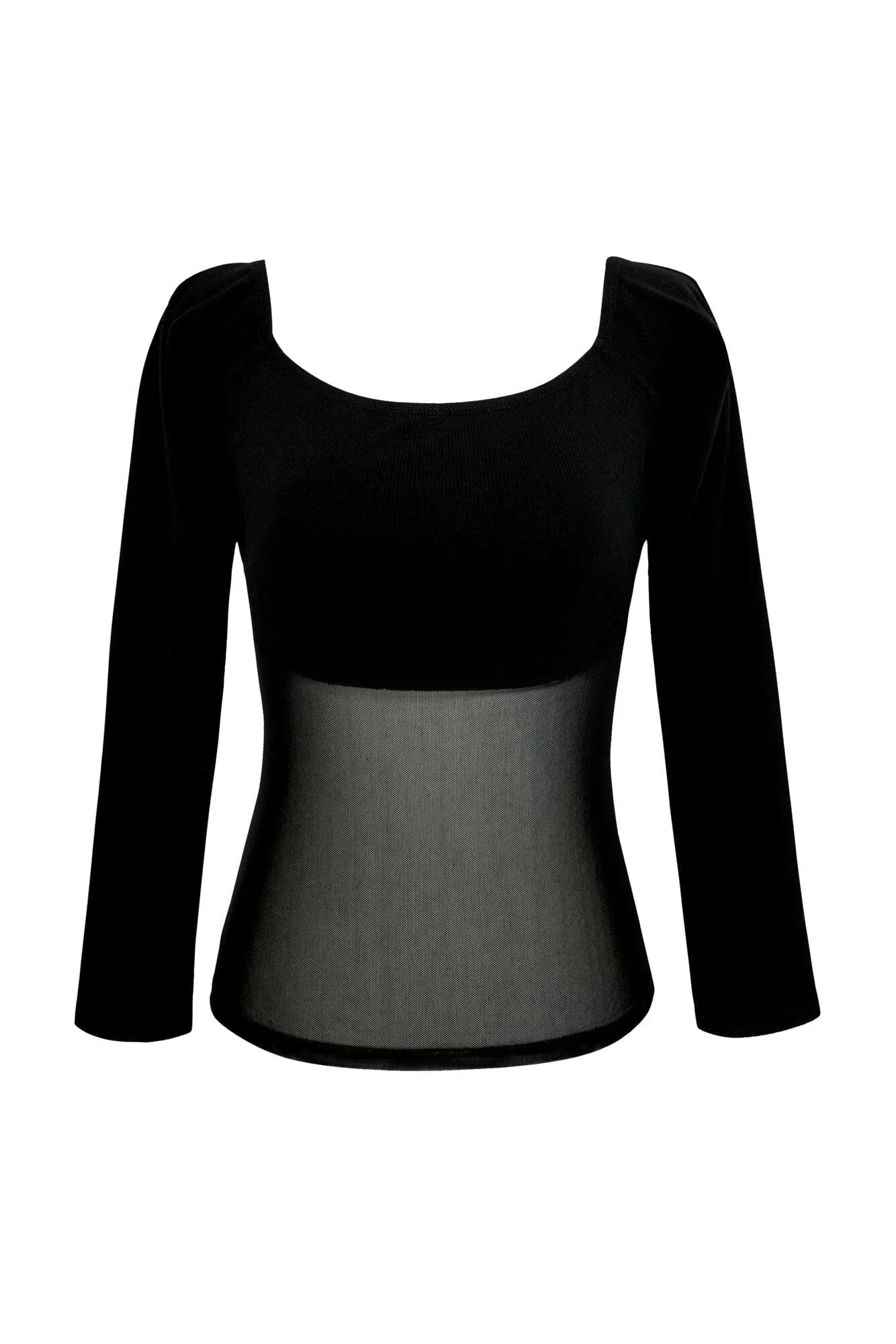 Maven Black Mesh Off the Shoulder Top