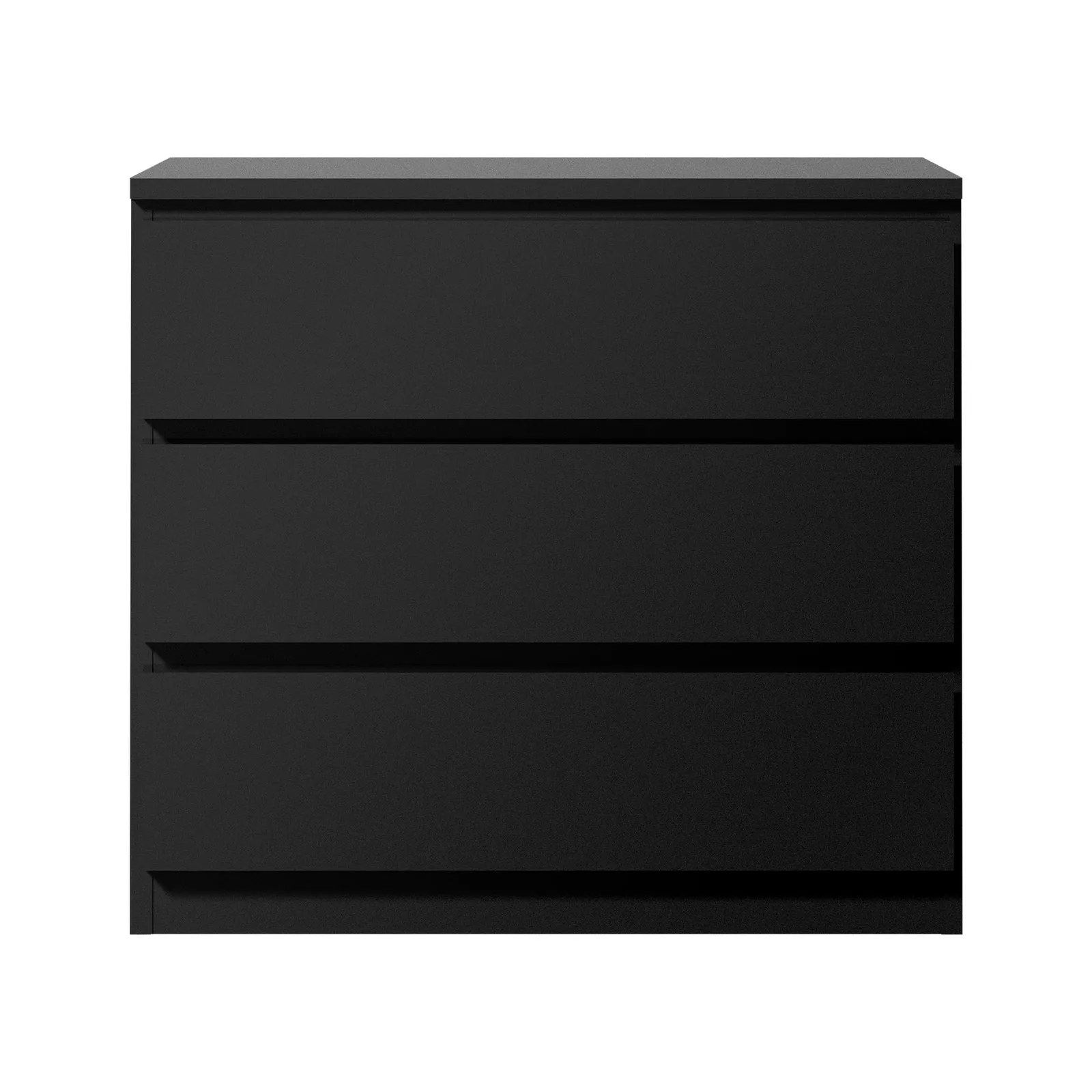 Oikiture 3 Chest of Drawers Lowboy Dresser Table Storage Cabinet Bedroom Black