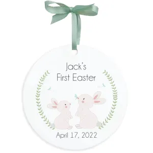 Personalized Round Ornament - Classic Bunny