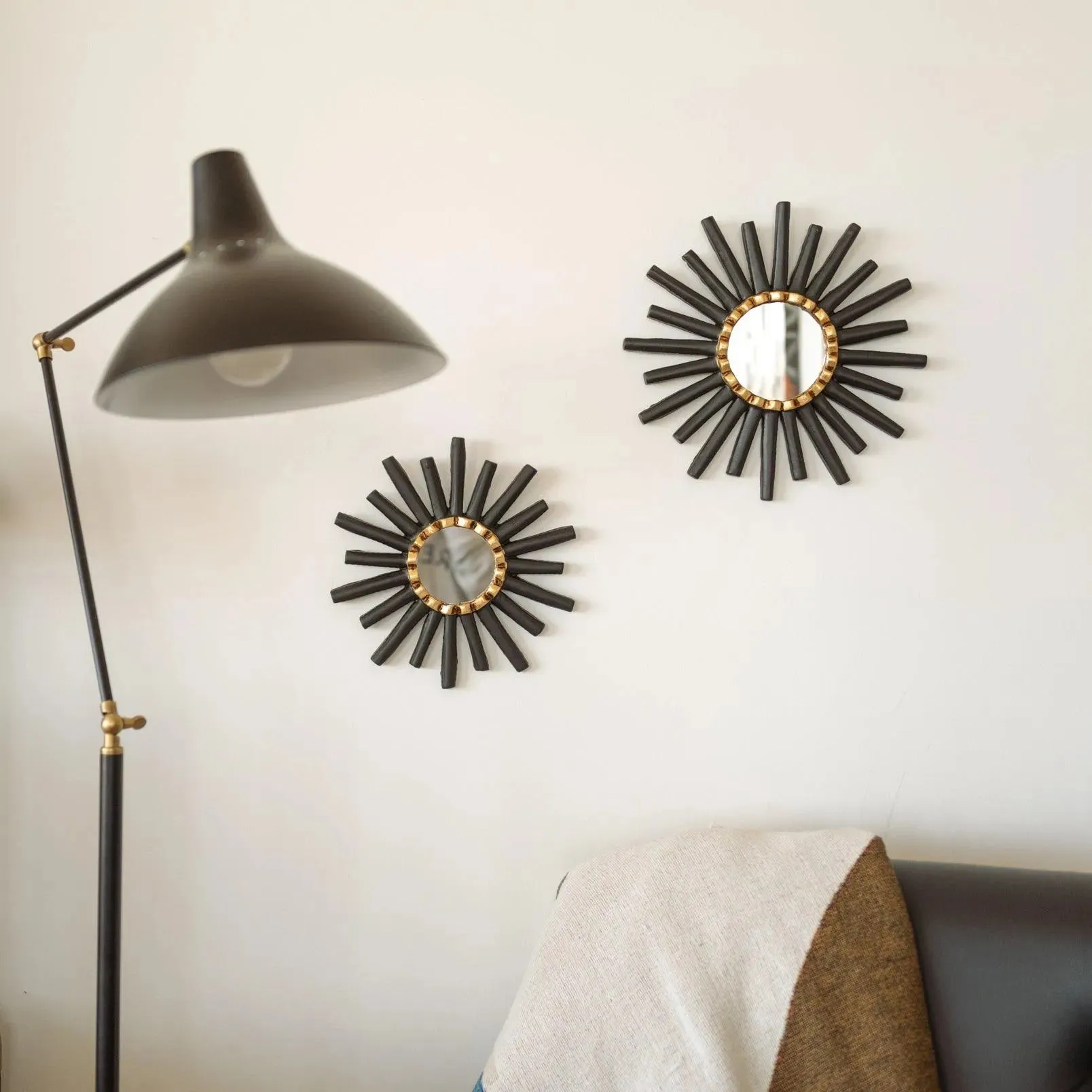 Peruvian Wall Mirror - Black Sunburst