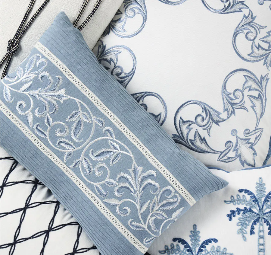 Provincial 30x50cm Filled Cushion Blue
