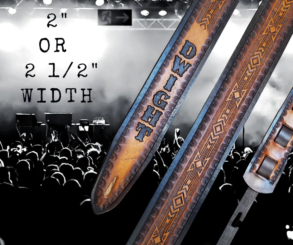 "Guitars and Cadillac's"  Leather Guitar Strap