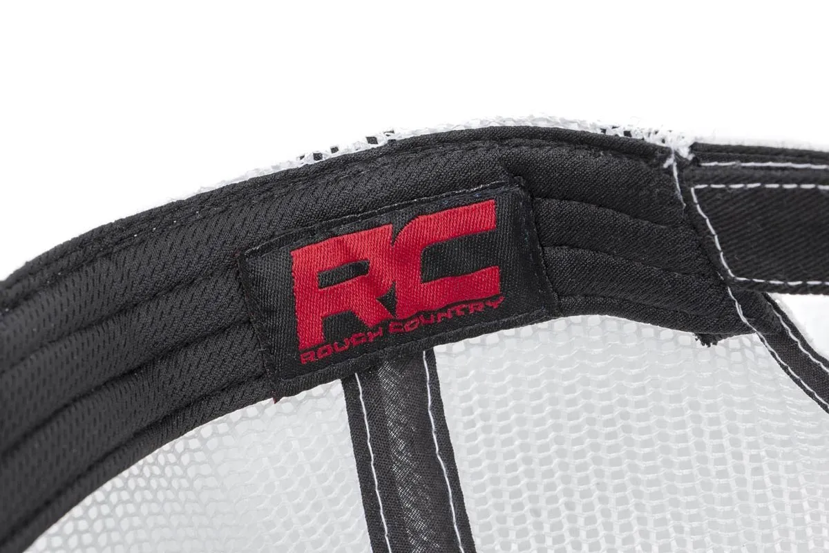 Rough Country 84125 Mesh Cap - One-Size-Fits-All, Black and White