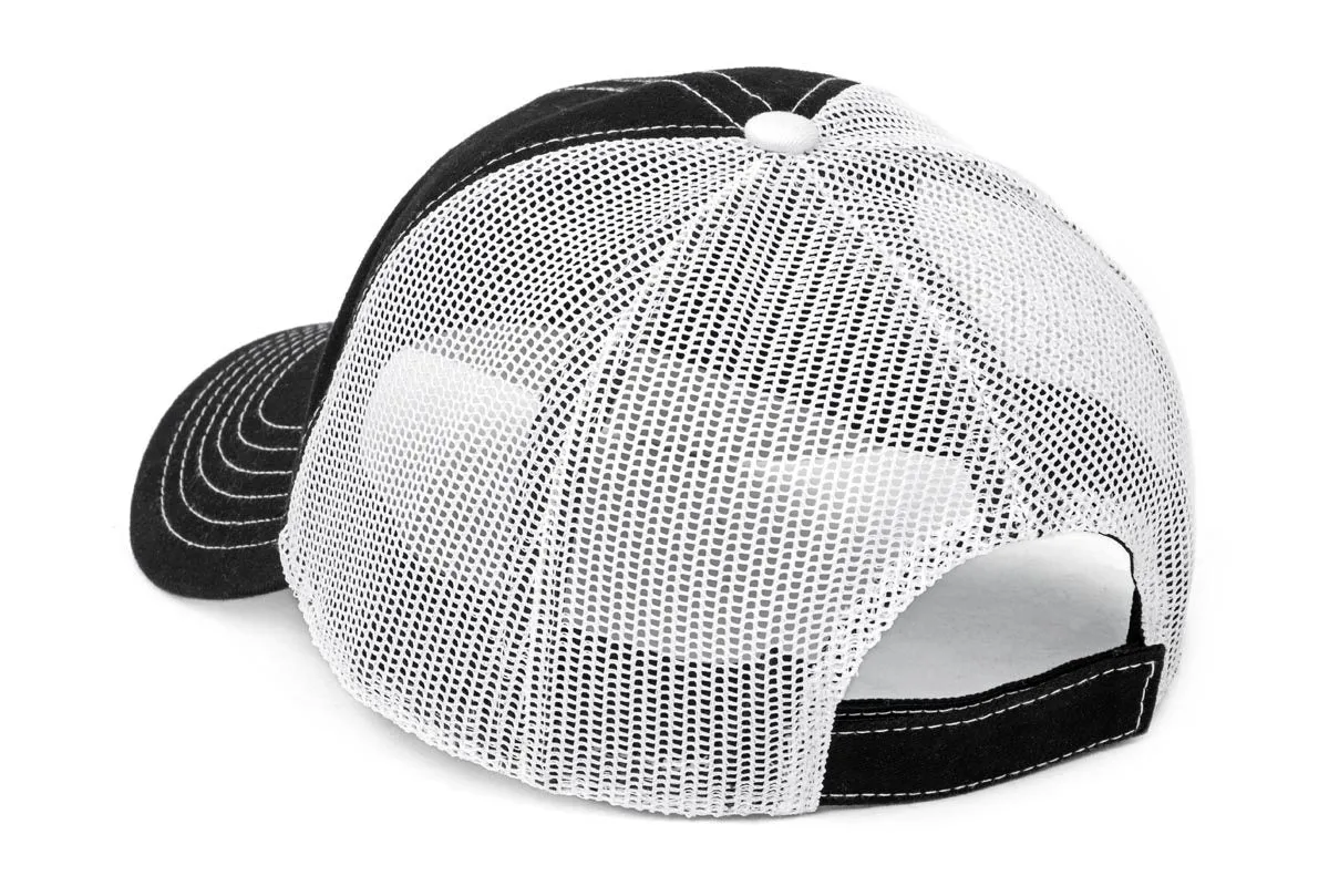 Rough Country 84125 Mesh Cap - One-Size-Fits-All, Black and White