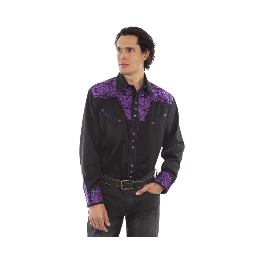 Scully Leathers Men's Western Purple Shirt