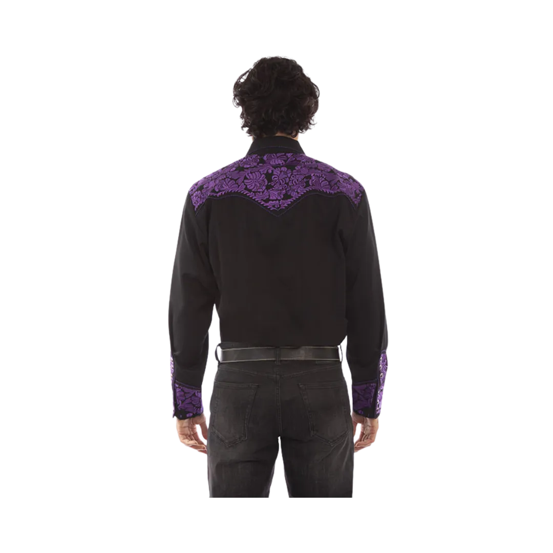 Scully Leathers Men's Western Purple Shirt