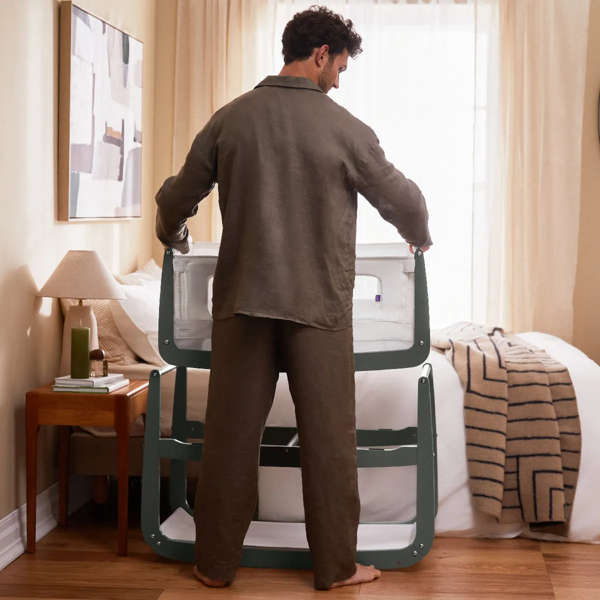 Snuz, SnuzPod4 Bedside Crib/ Co-Sleeper, Sage