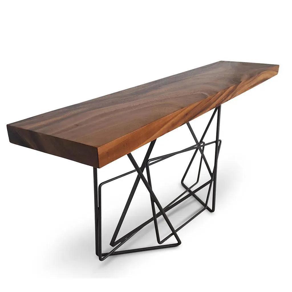 Torq Solid Chamcha Wood Rectangular Console Table