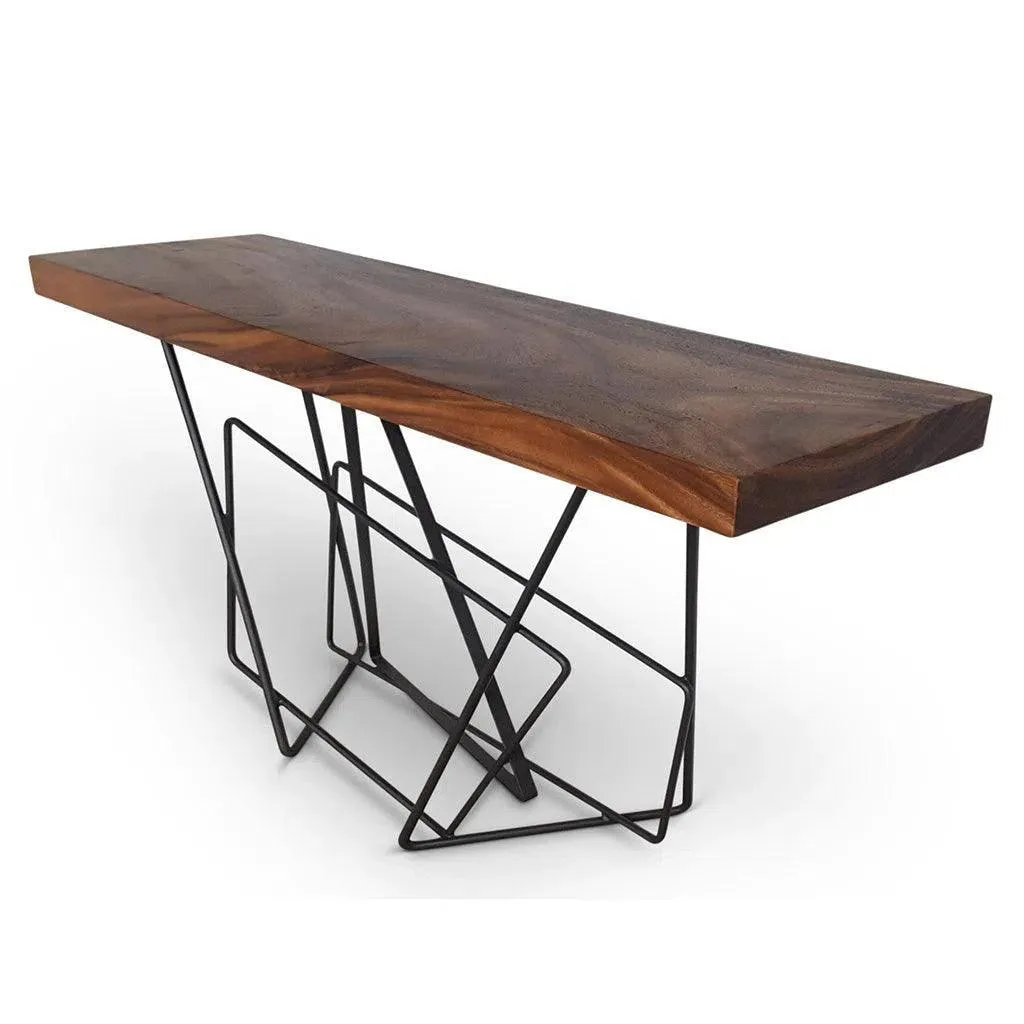 Torq Solid Chamcha Wood Rectangular Console Table