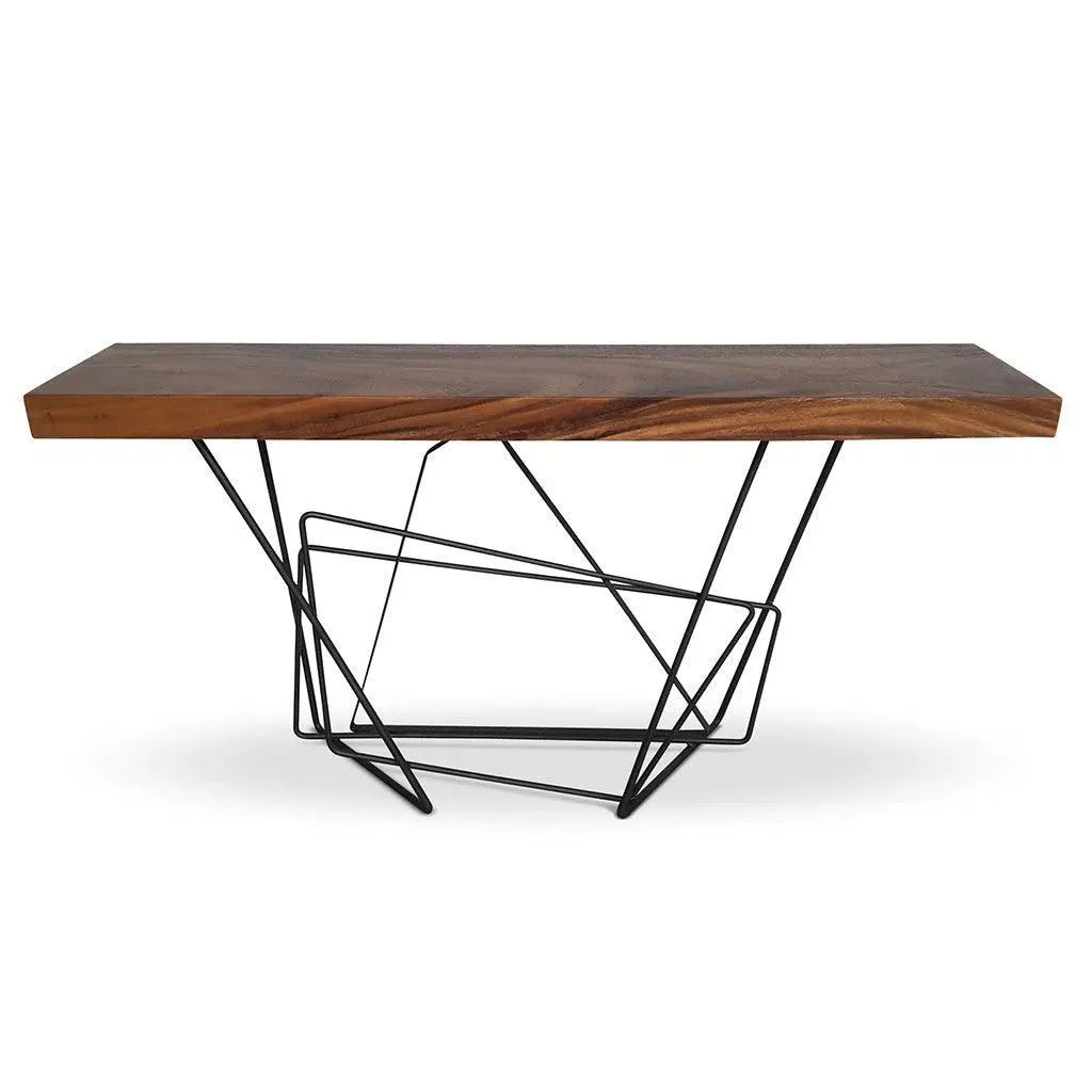 Torq Solid Chamcha Wood Rectangular Console Table