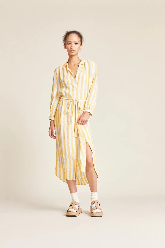 Trovata - Joni Dress in Yellow Awning Stripe
